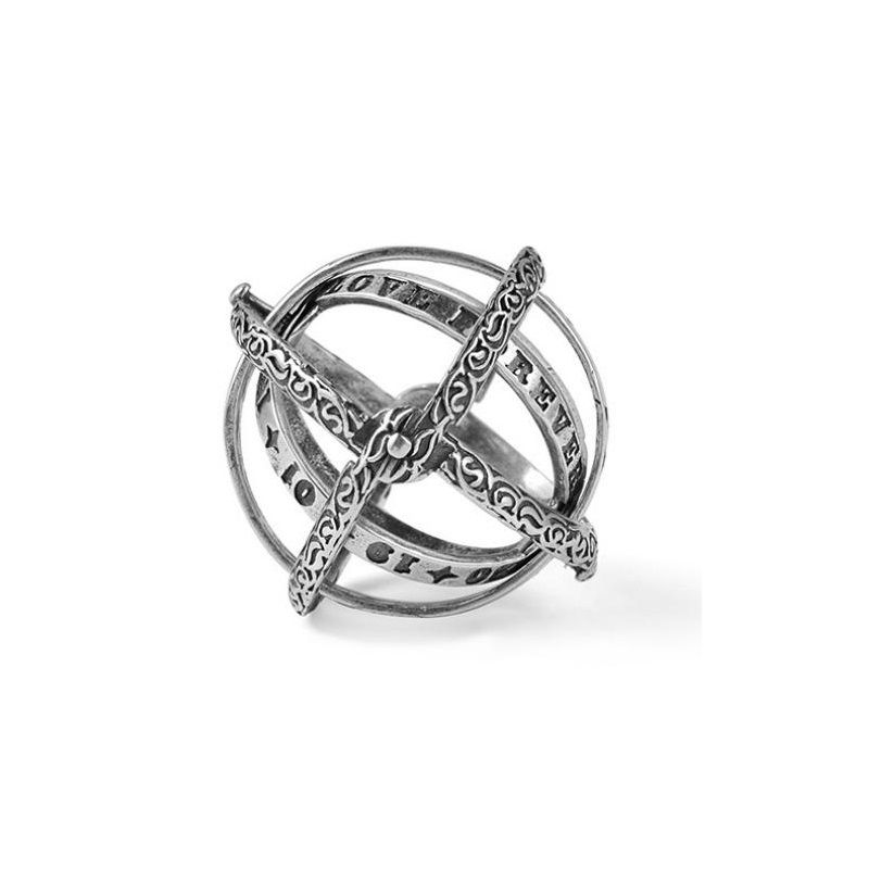 Silvery US 9 Transformable Astronomical Sphere Ring - Alloy - 2-in-1 Ring and view 7