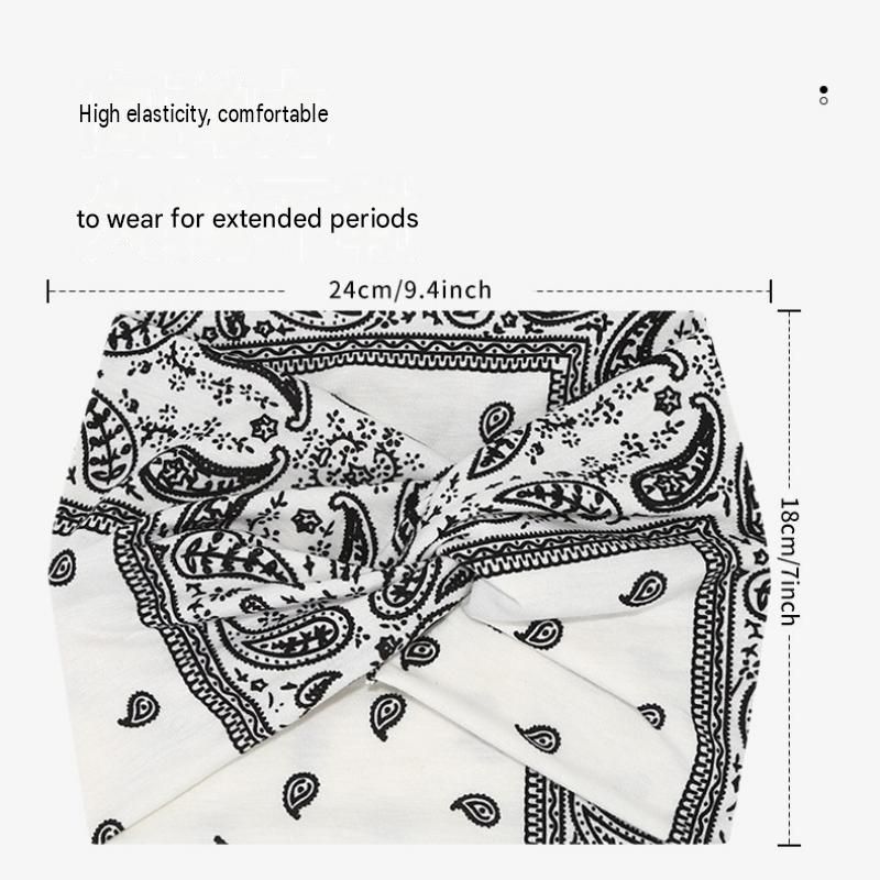 3 Pack Bohemian Paisley Sports Headband（Green and Coffee and White）- Polyester view 6