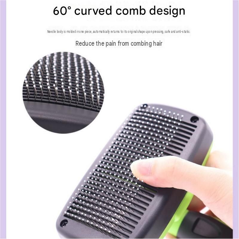 3 Pack Yellow 17*10cm Self-Cleaning Pet Slicker Brush with 60 Degree Curved view 5