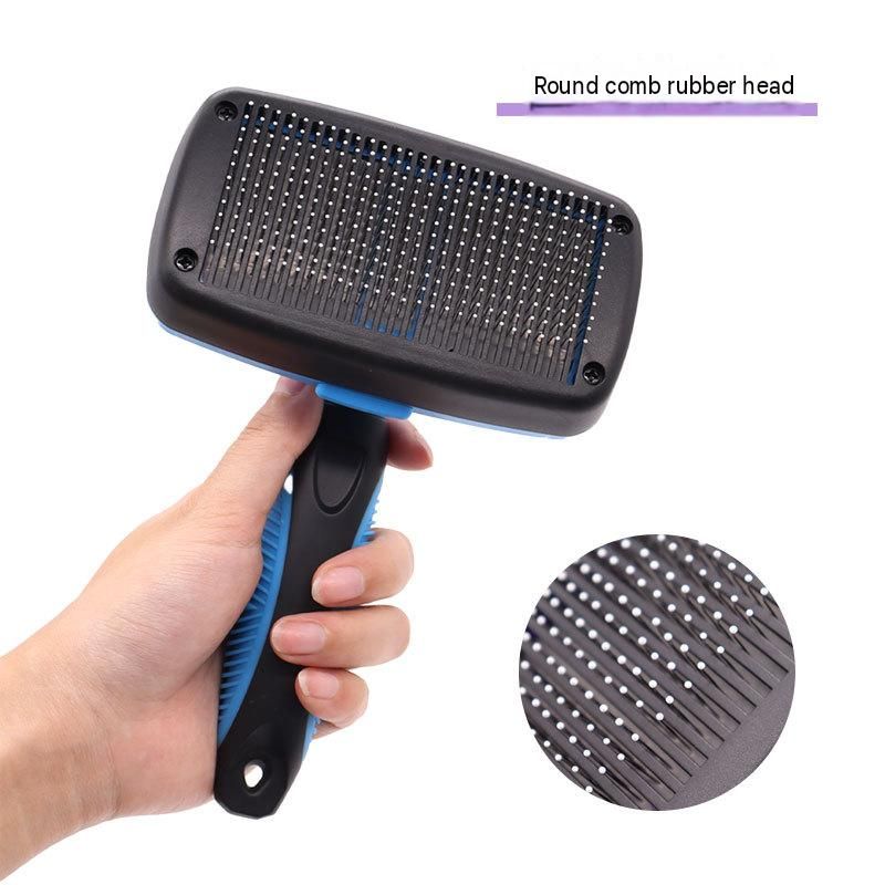 3 Pack Light Blue 17*10cm Self-Cleaning Pet Slicker Brush with 60 Degree view 3