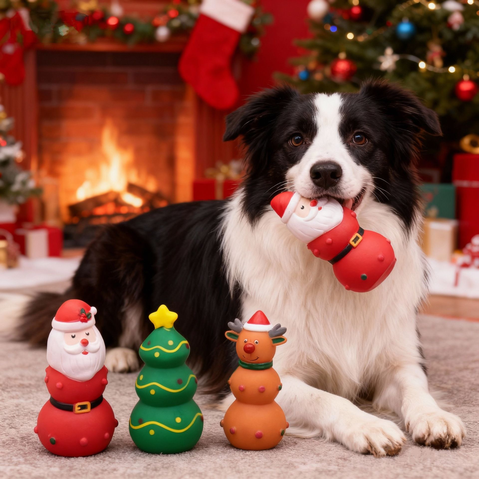 Dog Christmas Squeaky Toys（Christmas Tree） – Festive Designs view 7