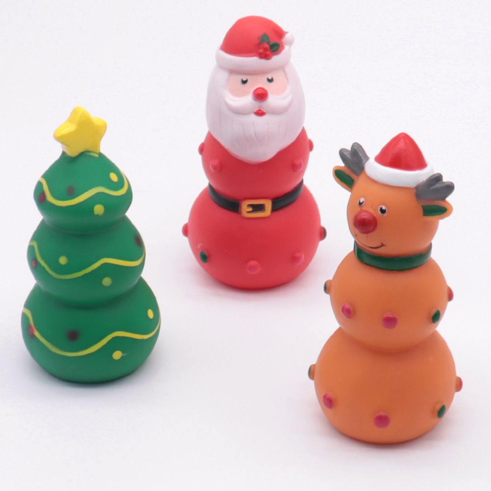 Dog Christmas Squeaky Toys（Santa and Reindeer and Christmas Tree）– Festive Designs