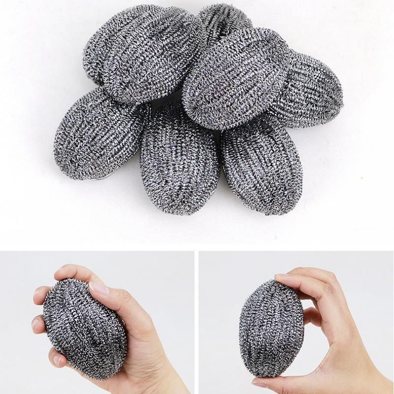 6 Pack Stainless Steel Scouring Pad with Hanging Loop - Heavy Duty Kitchen view 10