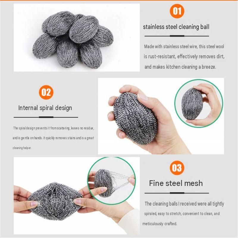 9 Pack Stainless Steel Scouring Pad with Hanging Loop - Heavy Duty Kitchen view 6