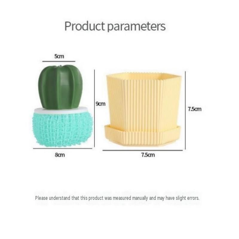 Cactus-shaped nano cleaning brush set with 3 pack yellow replacement heads and view 8