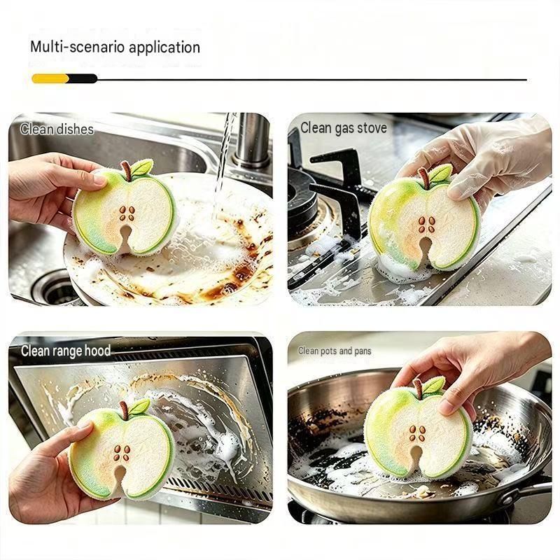 10 pack Cute Guava-shaped Wood Pulp Sponge - Compressed Kitchen Dishwashing view 6