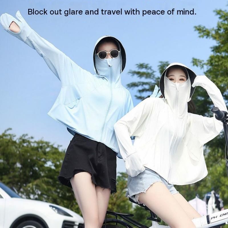 Yellow UPF50+ Sun Protection Hoodie for Women - Breathable Polyester Long view 4