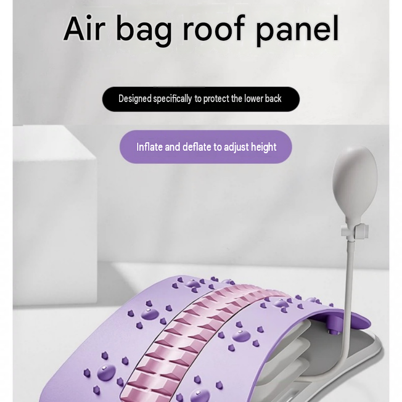Blue Adjustable Lumbar Stretcher with Airbag - PP TPR Magnetic Surface view 2