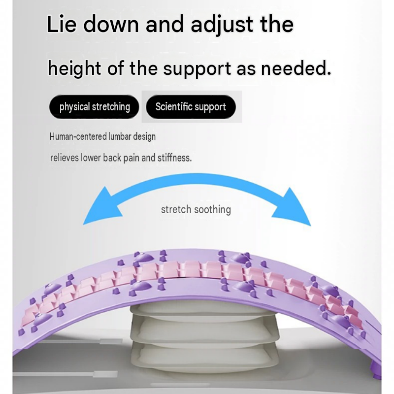 Grey Adjustable Lumbar Stretcher with Airbag - PP TPR Magnetic Surface view 4