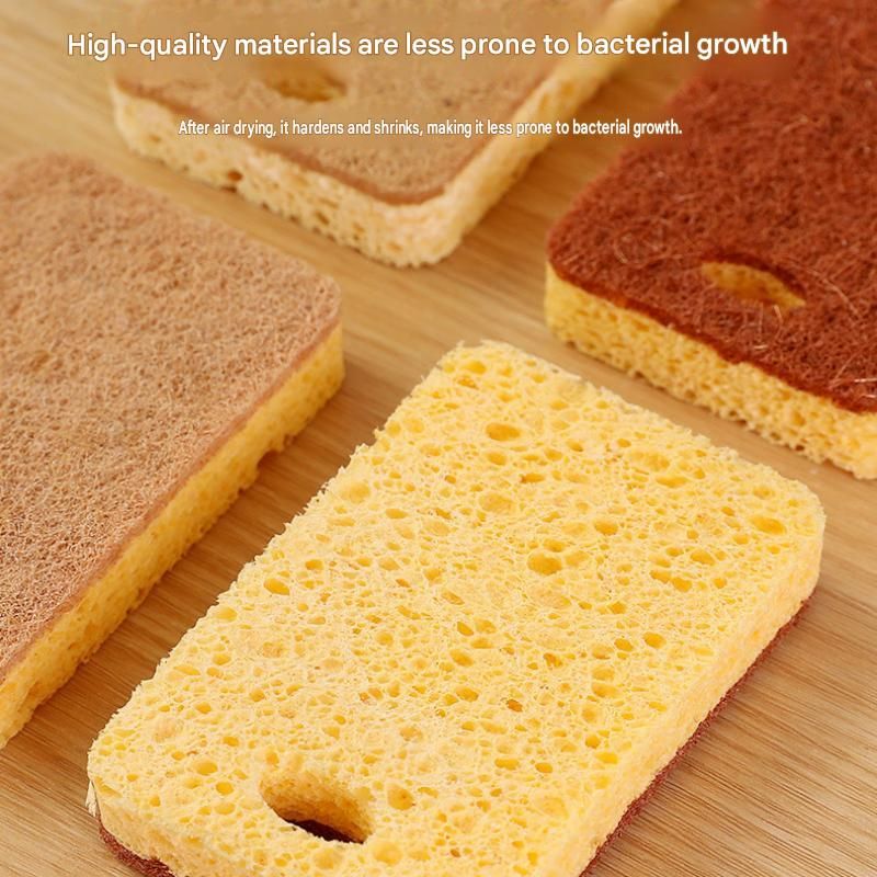 1 Piece Yellow perforated Wood Pulp Cellulose Dish Sponge - Double-Sided view 10