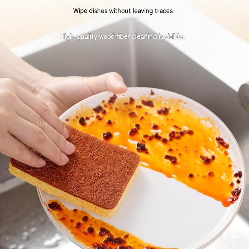 12 Pack Yellow perforated Wood Pulp Cellulose Dish Sponge - Double-Sided view 8