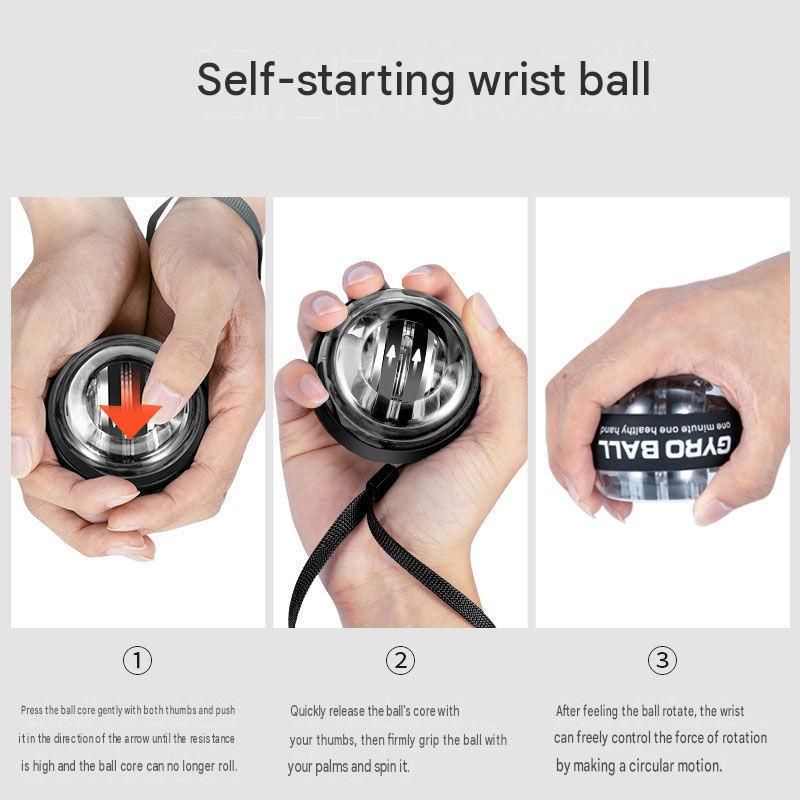 Black Autostart Gyro Ball Wrist Trainer - Zinc Alloy Core view 6