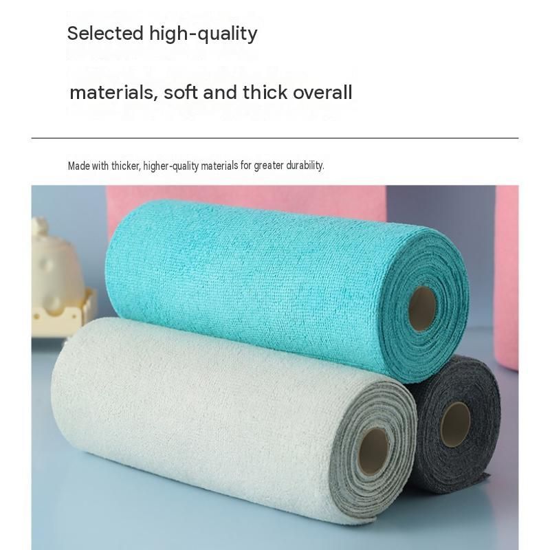 3 Pack Green Microfiber Cleaning Cloth Roll - 25x25cm Thickened Absorbent view 4