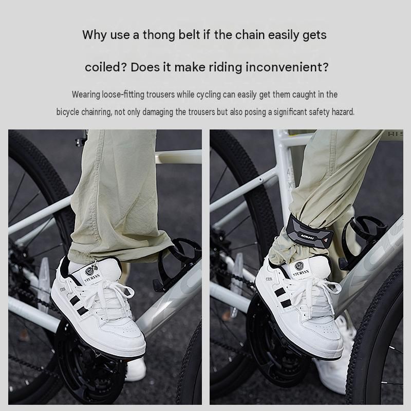 2 Pack Reflective Bicycle Pant Strap - Adjustable Elastic Leg Band for Cycling view 4