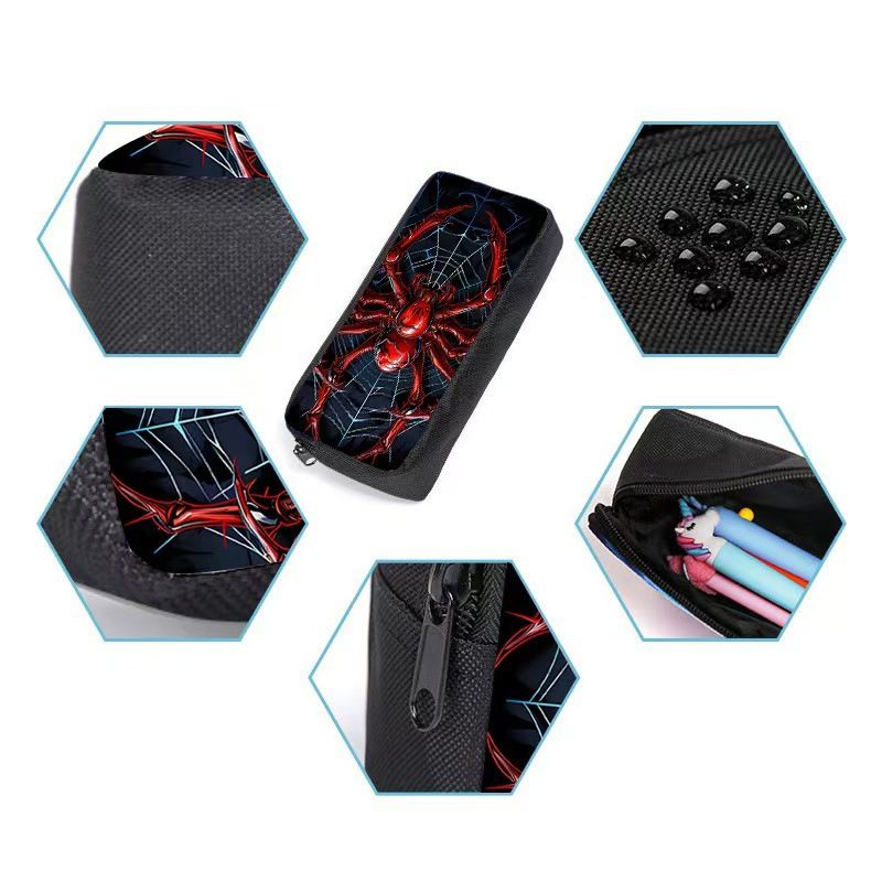 Style 1 3 Piece Spider Print School Bag Set - Large Capacity Polyester Backpack view 5