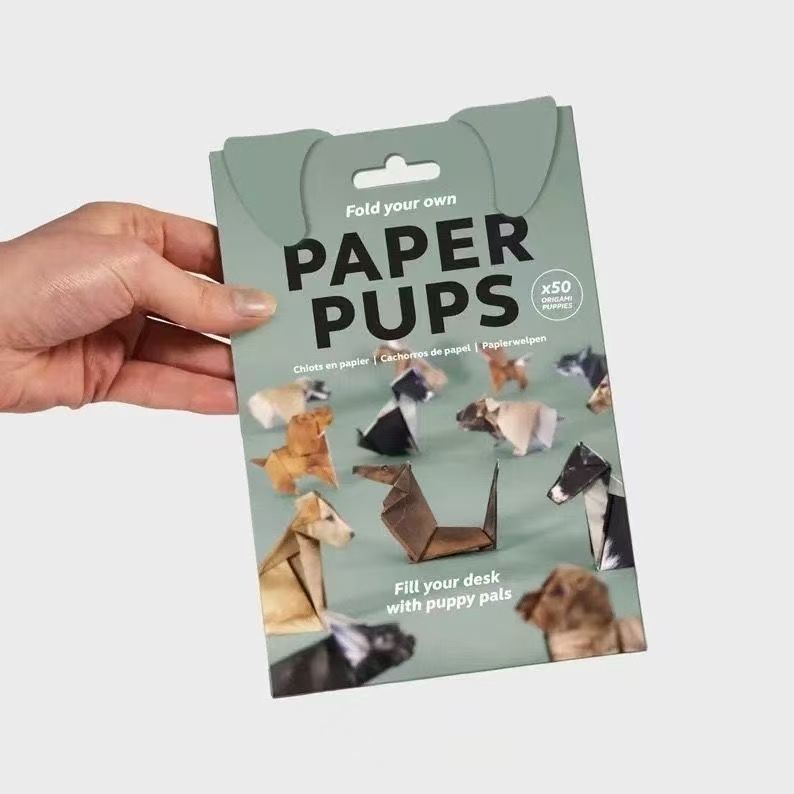 2 Pack Dog pattern DIY 3D Paper animal Origami Kit - Sheets Foldable animal