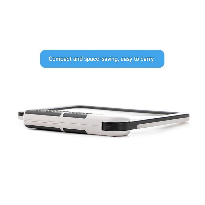 Black White Foldable LED Magnifying Glass with Light - 5X Large Rectangular Lens view 7