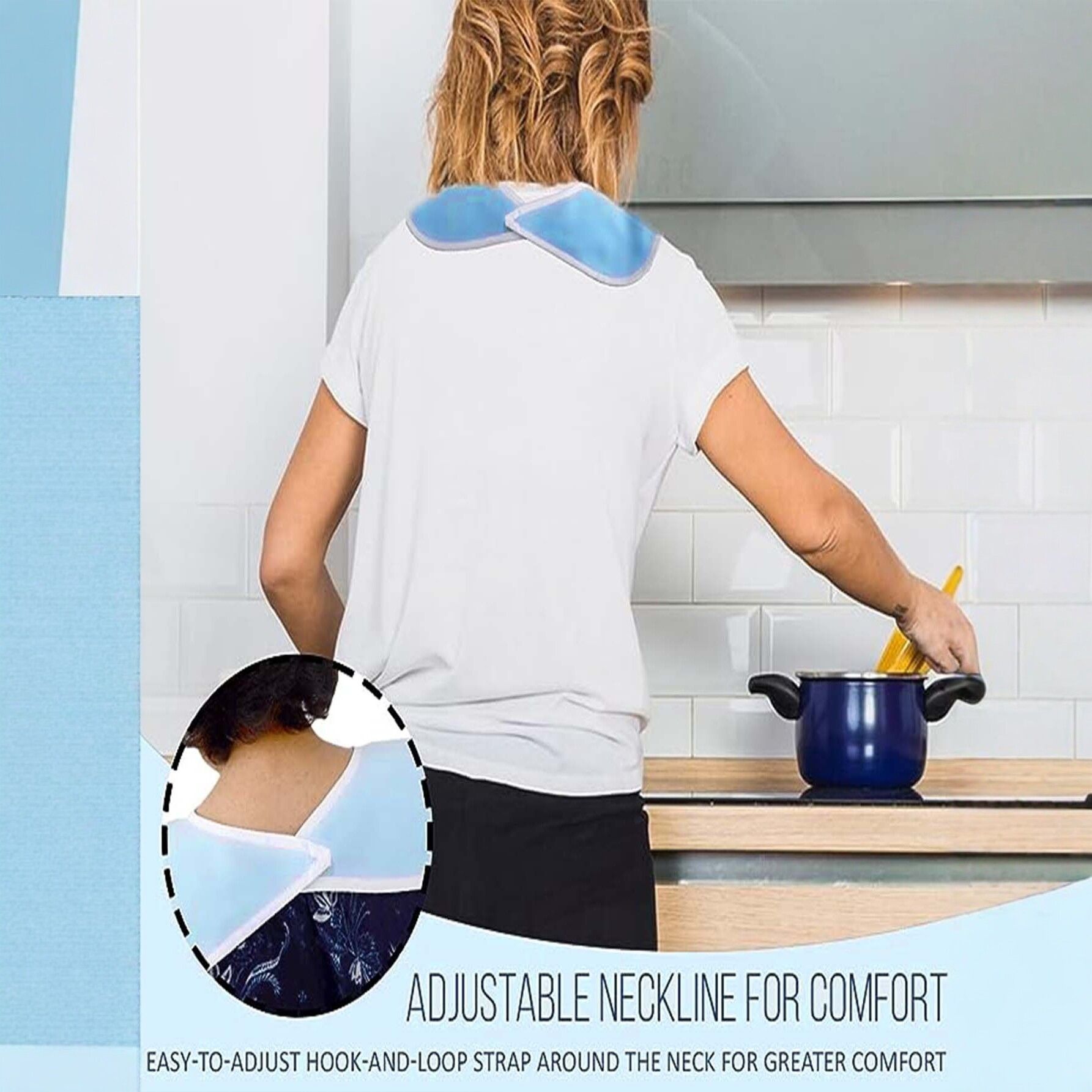 2 Pack Grey Adult Waterproof Dining Bib - 75cm x 45cm Polyester Apron with Pocket view 4