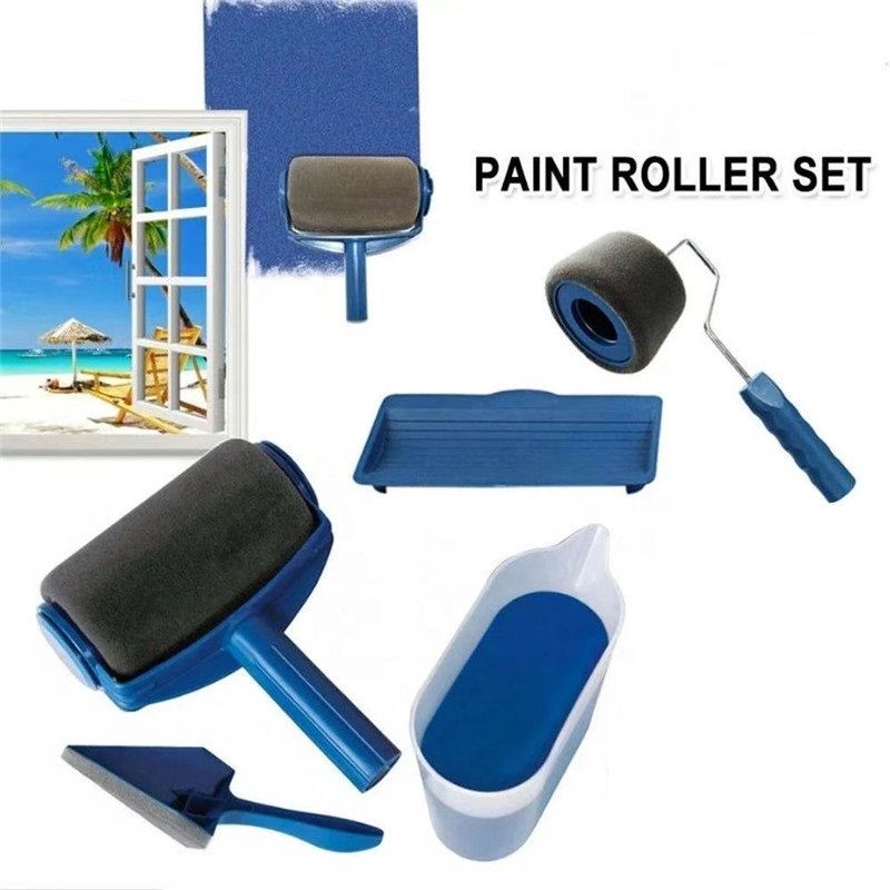 5-piece Paint Roller Set with Fillable Roller and Edger - Leak Proof Wall view 2