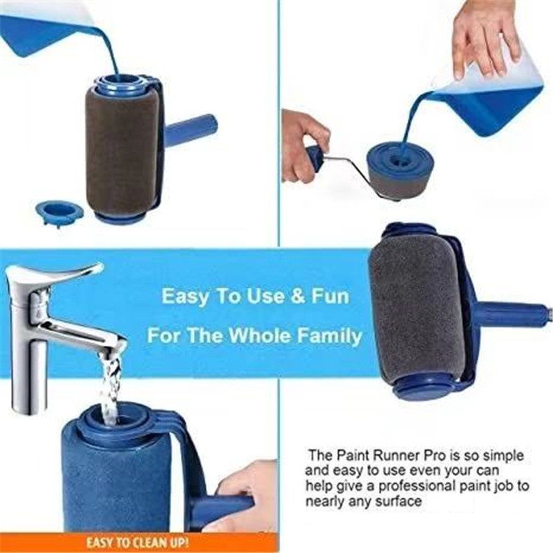 5-piece Paint Roller Set with Fillable Roller and Edger - Leak Proof Wall view 3