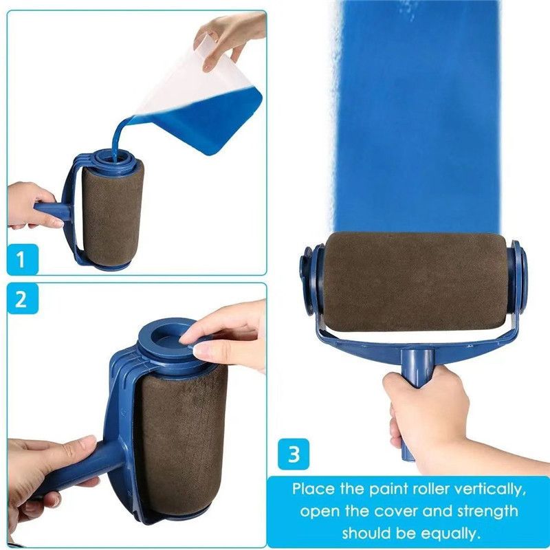 5-piece Paint Roller Set with Fillable Roller and Edger - Leak Proof Wall view 5