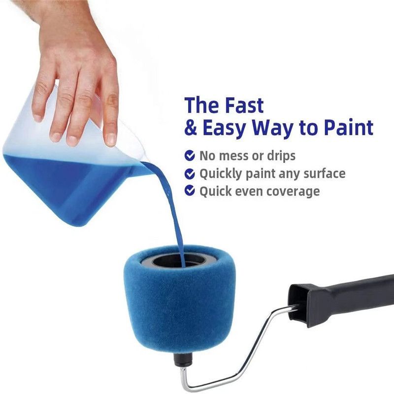 5-piece Paint Roller Set with Fillable Roller and Edger - Leak Proof Wall view 6