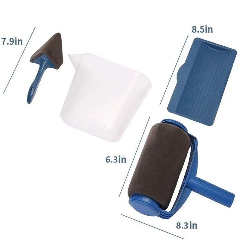5-piece Paint Roller Set with Fillable Roller and Edger - Leak Proof Wall view 7