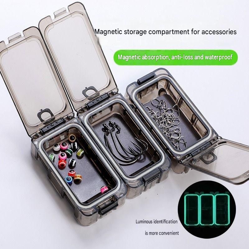 8 pack Green Magnetic Fishing Tackle Box - Modular Waterproof Storage Case for view 2