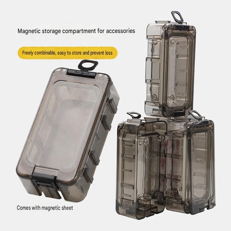 8 pack Grey Magnetic Fishing Tackle Box - Modular Waterproof Storage Case for view 3