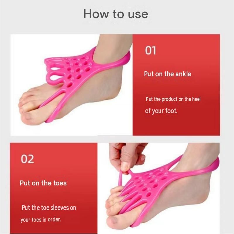 2 pairs Red Silicone Foot Stretcher and Toe Separator - TPR Yoga Stretching view 3