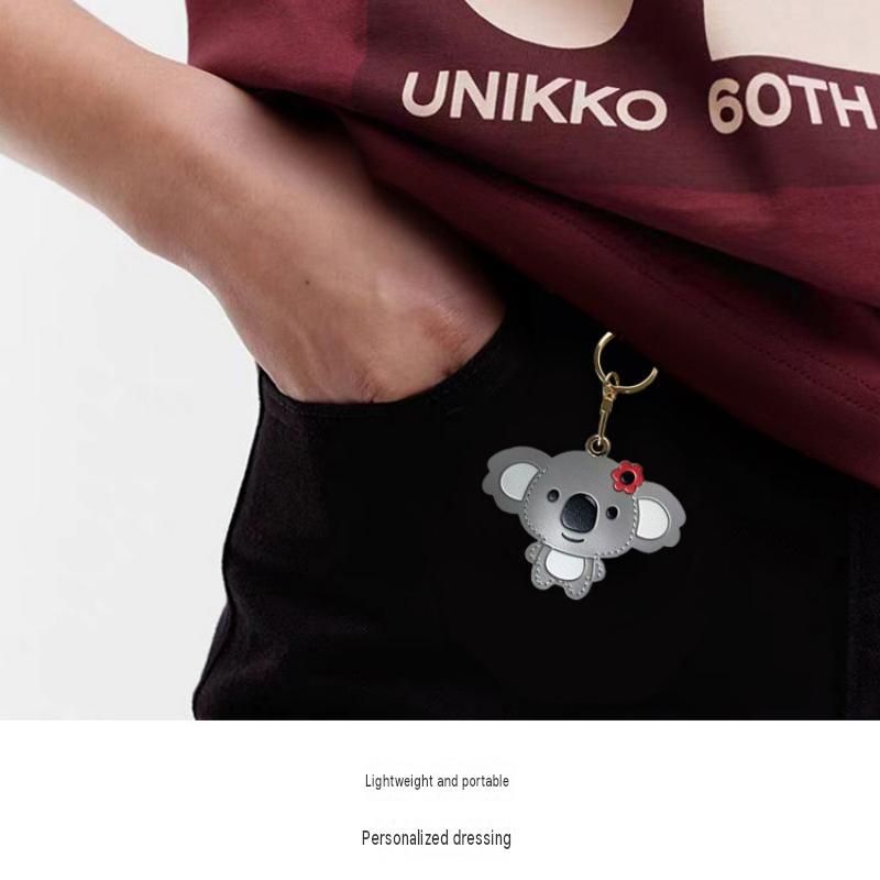 Pink Cute Koala Leather Keychain & Card Holder - Adorable Animal Accessory for view 8