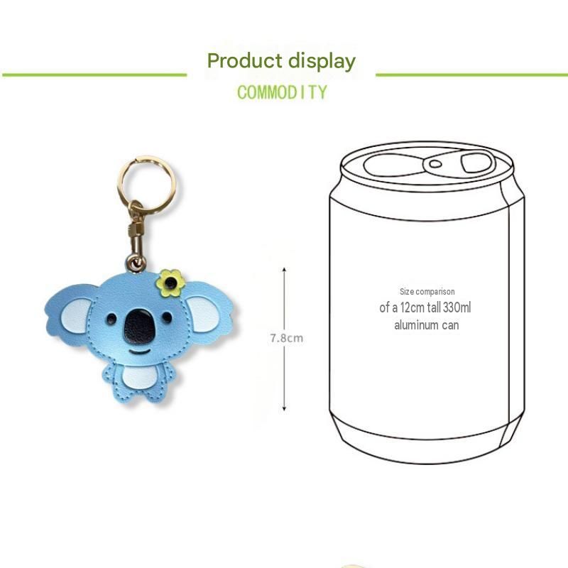 Brown Cute Koala Leather Keychain & Card Holder - Adorable Animal Accessory view 5