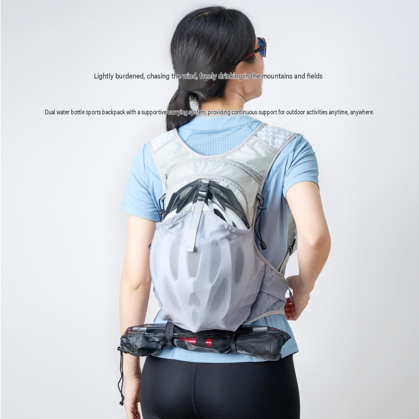 Black Lightweight Hydration Vest Backpack - Breathable Mesh view 2