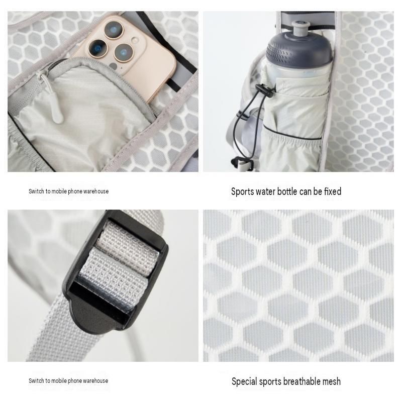 Black Lightweight Hydration Vest Backpack - Breathable Mesh view 9