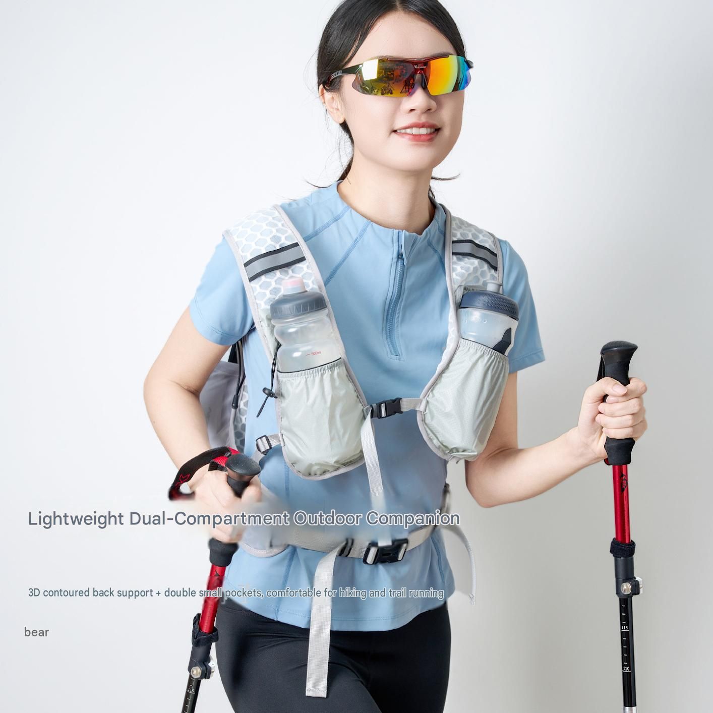Green Lightweight Hydration Vest Backpack - Breathable Mesh view 3
