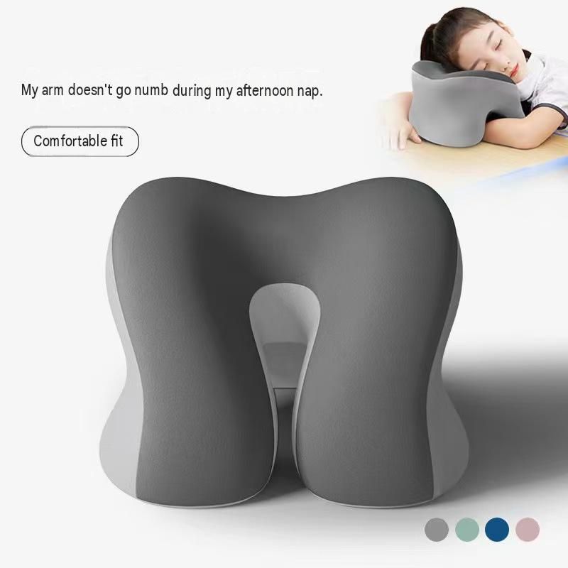Black Ergonomic Memory Foam Nap Pillow - Hollow Design view 3