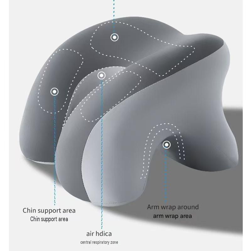 Black Ergonomic Memory Foam Nap Pillow - Hollow Design view 5