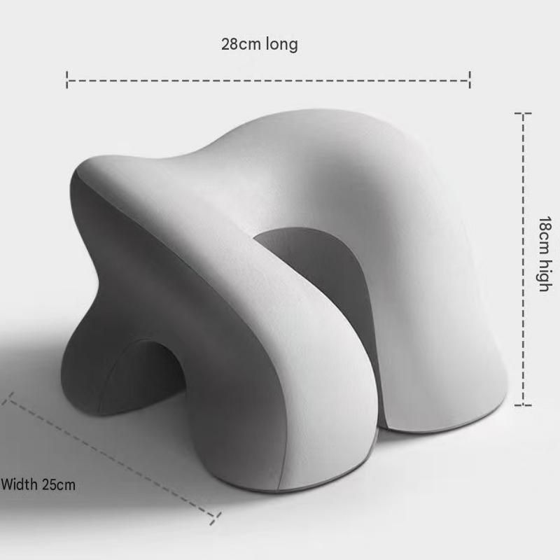Grey Ergonomic Memory Foam Nap Pillow - Hollow Design view 4