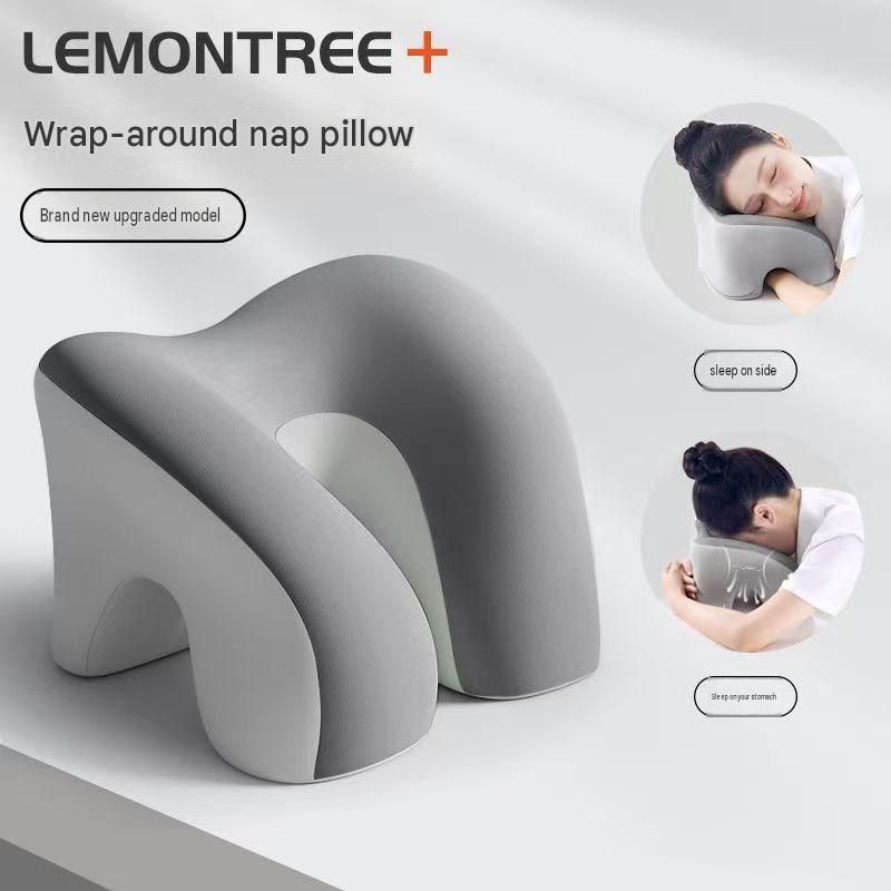 Dark Grey-Grey Ergonomic Memory Foam Nap Pillow - Hollow Design view 2