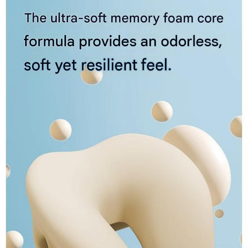 Blue-Grey Ergonomic Memory Foam Nap Pillow - Hollow Design view 8
