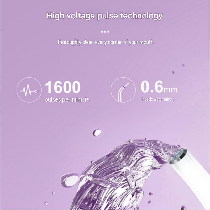 Purple Portable Electric Water Flosser - 3 Cleaning Modes view 6