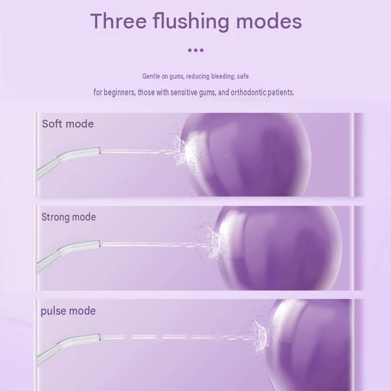 Purple Portable Electric Water Flosser - 3 Cleaning Modes view 8
