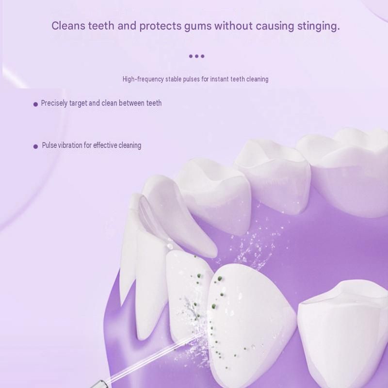 White Portable Electric Water Flosser - 3 Cleaning Modes view 7