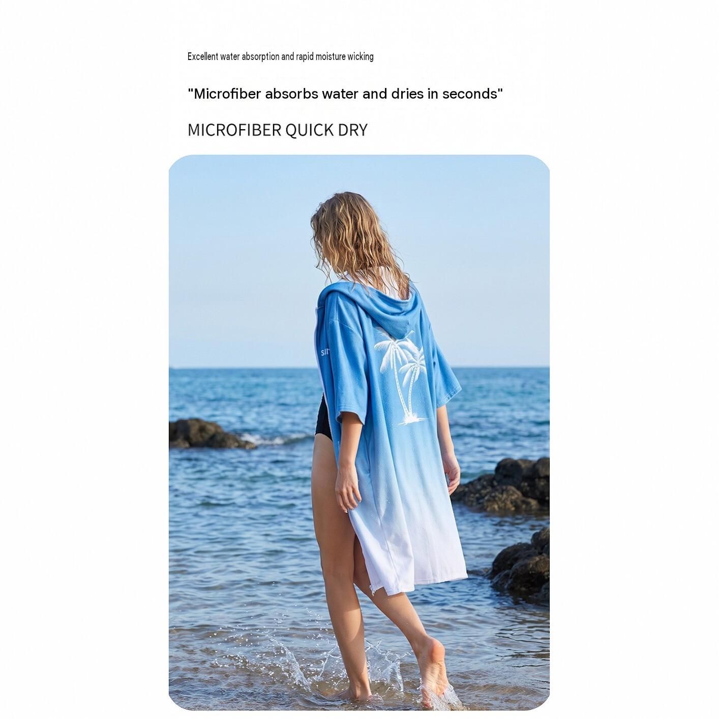 2 pack Quick Dry Microfiber Surf Poncho Towel（Style 1）- Hooded Changing Robe view 5