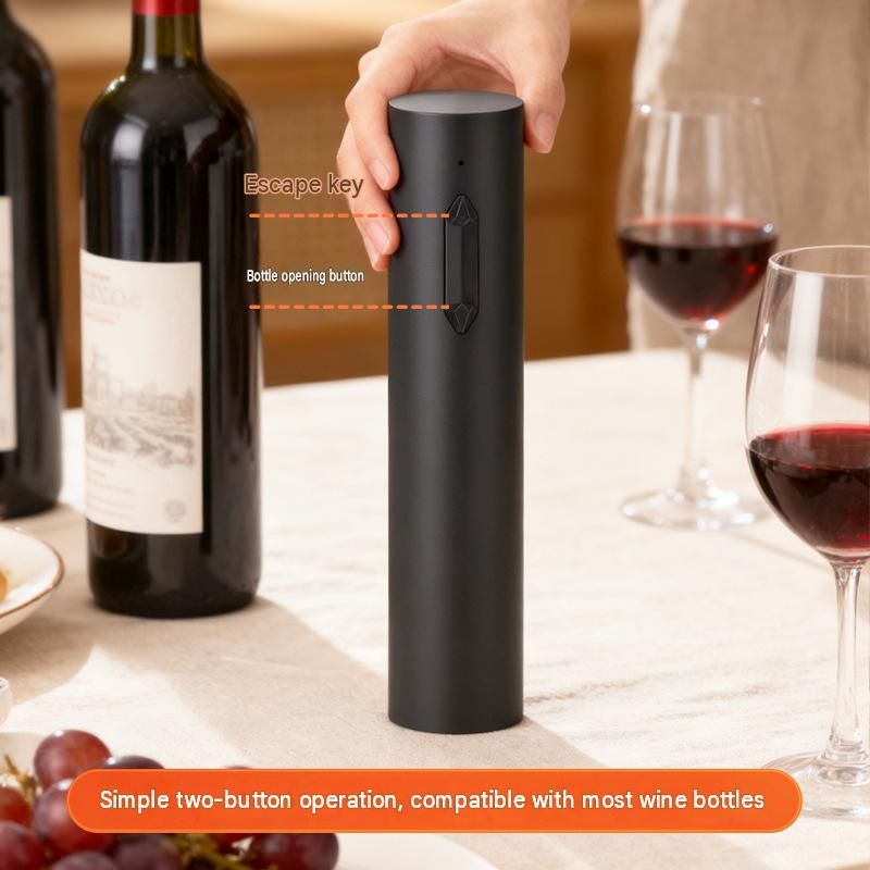 Black Electric Wine Opener and Black Decorative Iron Wine Rack Set view 4