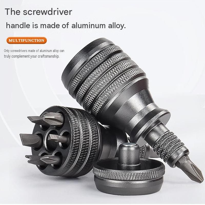 7-in-1 Aluminium Alloy Multi-Bit Screwdriver - Compact S2 Steel Bit Set with view 2