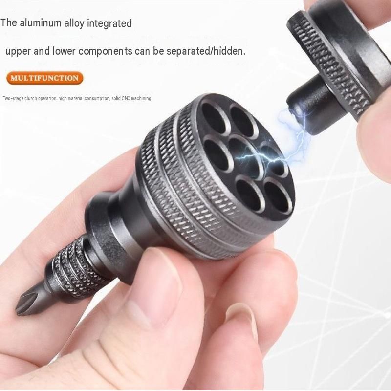 7-in-1 Aluminium Alloy Multi-Bit Screwdriver - Compact S2 Steel Bit Set with view 3