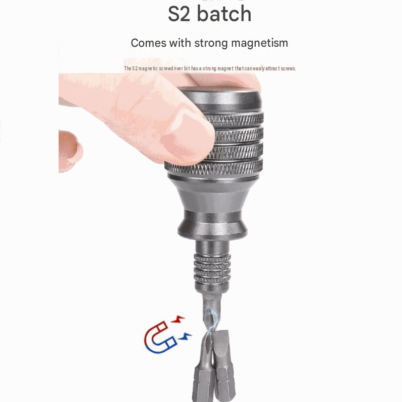 7-in-1 Aluminium Alloy Multi-Bit Screwdriver - Compact S2 Steel Bit Set with view 6