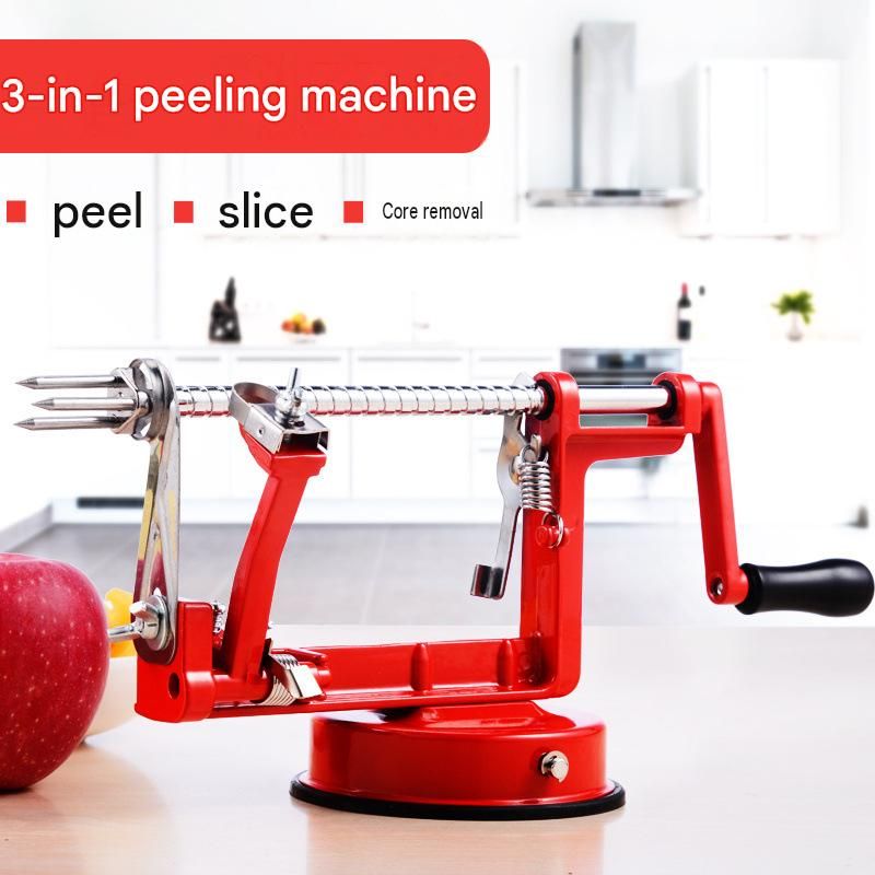 Green 3-in-1 Apple Peeler Slicer and Corer - Manual Hand Crank Fruit Peeling view 2