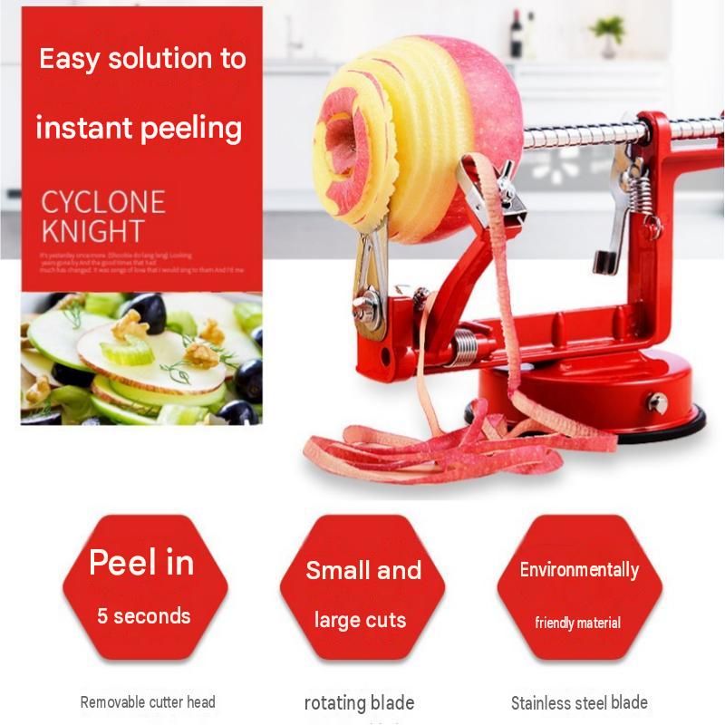 Green 3-in-1 Apple Peeler Slicer and Corer - Manual Hand Crank Fruit Peeling view 3